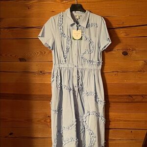 Kate Spade Light Blue Ruffle Midi Dress